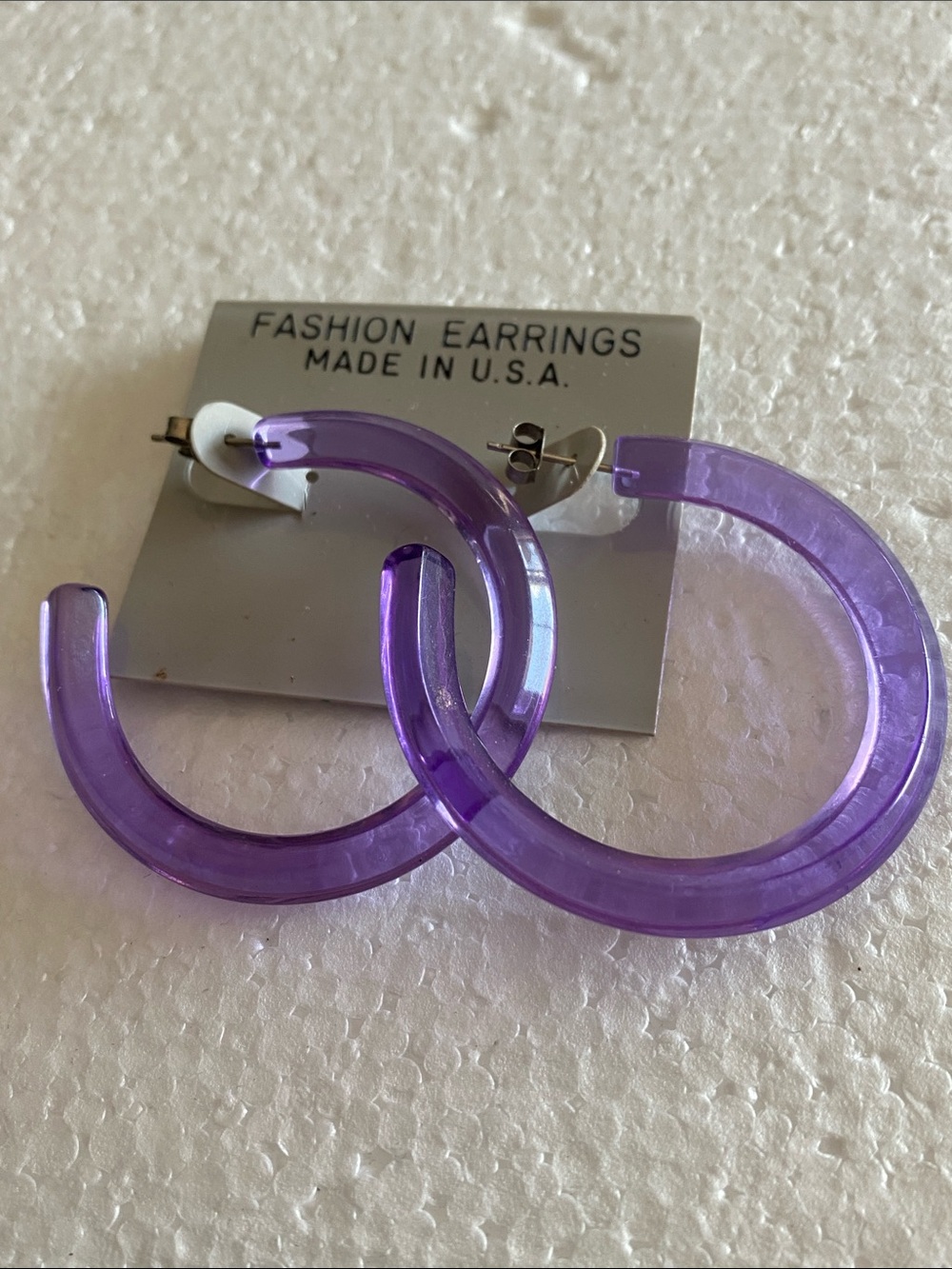New on Card Fashion Purple Hoop Earrings